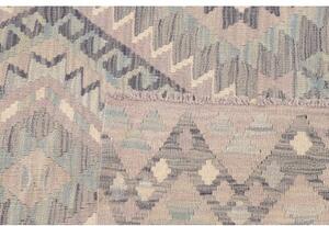 Tappeto Kilim Geometrico Grigio Azzurro 101x150 Cm