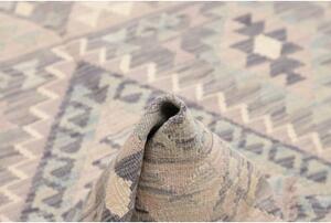 Tappeto Kilim Geometrico Grigio Azzurro 101x150 Cm