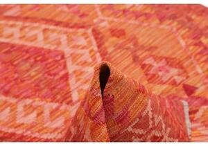 Tappeto Kilim Geometrico Rosso Arancione 128x185 Cm