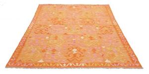 Tappeto Kilim Stilizzato Arancione Rosa 155x206 Cm