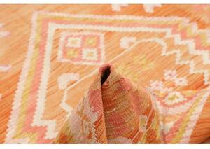 Tappeto Kilim Geometrico Arancione Beige 152x200 Cm