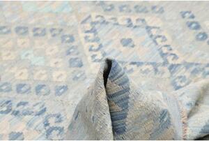 Tappeto Kilim Geometrico Beige Azzurro 130x176 Cm