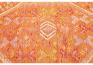 Tappeto Kilim Stilizzato Arancione Pesca 134x181 Cm