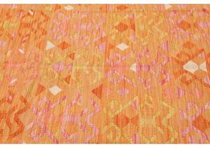 Tappeto Kilim Stilizzato Arancione Rosa 155x206 Cm