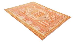 Tappeto Kilim Geometrico Arancione Beige 152x200 Cm