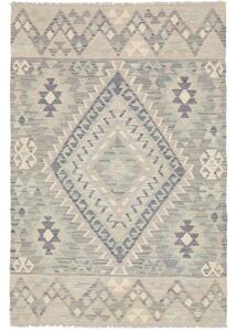 Tappeto Kilim Geometrico Grigio Azzurro 101x150 Cm