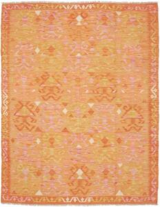 Tappeto Kilim Stilizzato Arancione Rosa 155x206 Cm