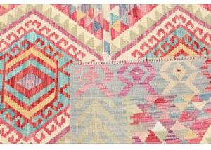 Tappeto Kilim Stilizzato Azzurro Rosso 125x170 Cm
