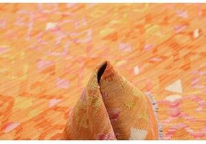 Tappeto Kilim Stilizzato Arancione Rosa 155x206 Cm