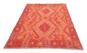 Tappeto Kilim Geometrico Rosso Arancione 128x185 Cm
