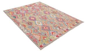 Tappeto Kilim Geometrico Grigio Multicolore 158x200 Cm