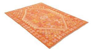 Tappeto Kilim Stilizzato Arancione Pesca 134x181 Cm