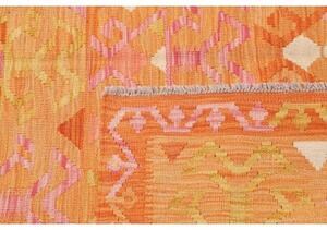 Tappeto Kilim Stilizzato Arancione Rosa 155x206 Cm