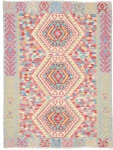 Tappeto Kilim Stilizzato Azzurro Rosso 125x170 Cm