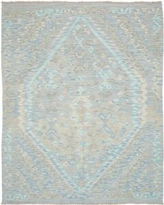 Tappeto Kilim Geometrico Azzurro Beige 161x200 Cm