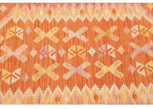 Tappeto Kilim Geometrico Arancione Giallo 100x149 Cm