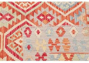 Tappeto Kilim Stilizzato Rosso Azzurro 182x231 Cm