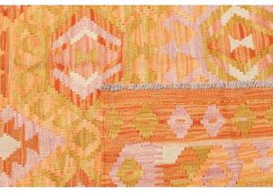 Tappeto Kilim Geometrico Arancione Rosa 102x156 Cm