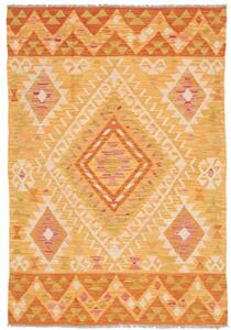 Tappeto Kilim Geometrico Arancione Giallo 102x146 Cm