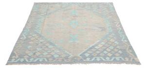 Tappeto Kilim Stilizzato Azzurro Beige 147x195 Cm