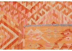 Tappeto Kilim Geometrico Arancione Beige 102x153 Cm