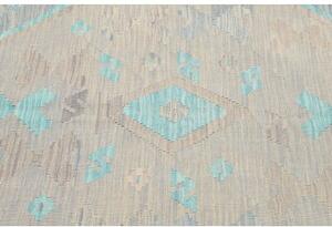 Tappeto Kilim Stilizzato Azzurro Beige 147x195 Cm