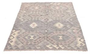 Tappeto Kilim Geometrico Grigio Beige 105x152 Cm