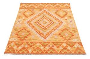 Tappeto Kilim Geometrico Arancione Beige 101x144 Cm