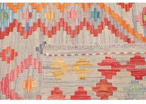 Tappeto Kilim Geometrico Grigio Chiaro Multicolore 98x159 Cm