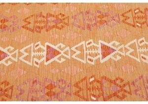 Tappeto Kilim Geometrico Arancione Avorio 102x168 Cm