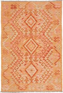 Tappeto Kilim Geometrico Arancione Beige 102x153 Cm