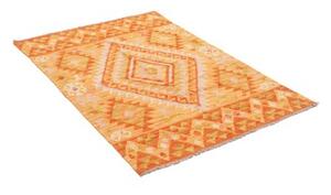 Tappeto Kilim Geometrico Arancione Beige 101x144 Cm