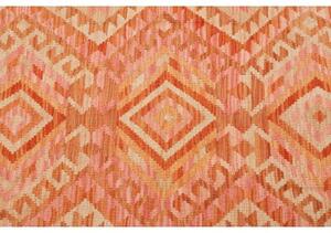 Tappeto Kilim Geometrico Arancione Beige 102x153 Cm