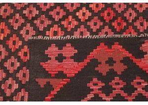 Tappeto Kilim Geometrico Marrone Scuro Rosso 203x294 Cm