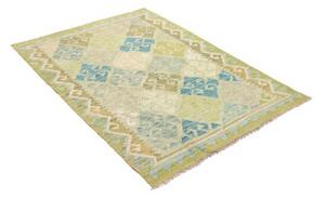 Tappeto Kilim Geometrico Verde Azzurro 107x149 Cm