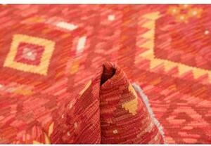 Tappeto Kilim Geometrico Rosso Giallo 105x148 Cm