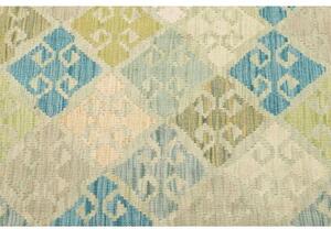 Tappeto Kilim Geometrico Verde Azzurro 107x149 Cm