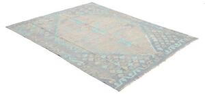 Tappeto Kilim Stilizzato Azzurro Beige 147x195 Cm