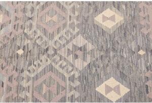 Tappeto Kilim Geometrico Grigio Beige 105x152 Cm