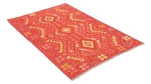 Tappeto Kilim Geometrico Rosso Giallo 105x148 Cm