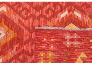 Tappeto Kilim Geometrico Rosso Giallo 105x148 Cm