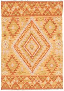 Tappeto Kilim Geometrico Arancione Beige 101x144 Cm