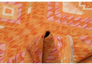 Tappeto Kilim Geometrico Arancione Rosa 101x153 Cm