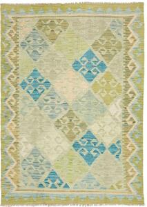 Tappeto Kilim Geometrico Verde Azzurro 107x149 Cm
