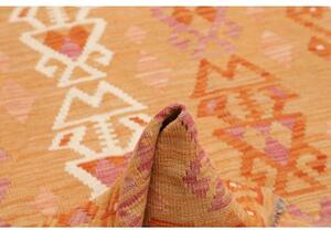 Tappeto Kilim Geometrico Arancione Avorio 102x168 Cm