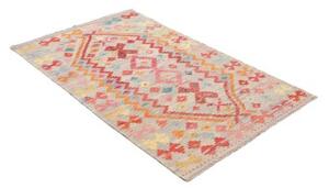 Tappeto Kilim Geometrico Grigio Chiaro Multicolore 98x159 Cm