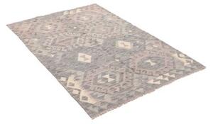 Tappeto Kilim Geometrico Grigio Beige 105x152 Cm