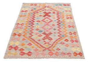Tappeto Kilim Geometrico Grigio Chiaro Multicolore 98x159 Cm