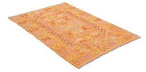 Tappeto Kilim Stilizzato Arancione Rosa 102x148 Cm