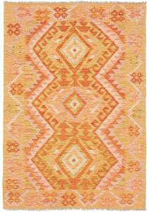 Tappeto Kilim Geometrico Arancione Beige 103x152 Cm